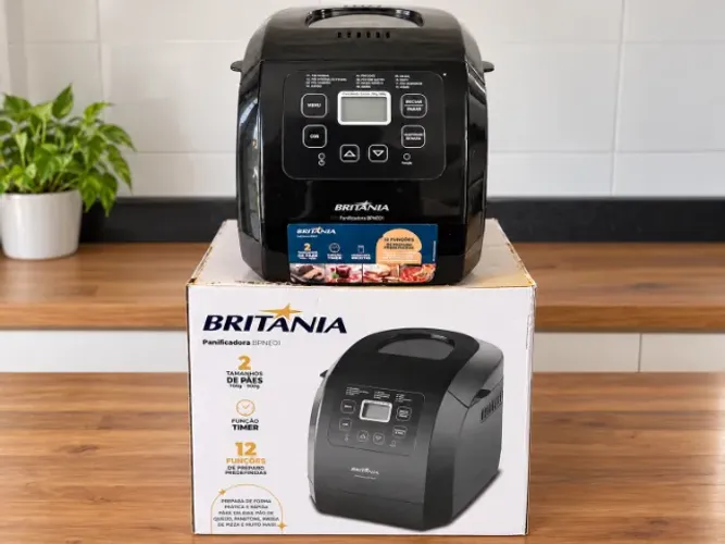 Panificadora Britânia Digital BPNE01 127V Pouquíssimo Uso Completa com Caixa Original