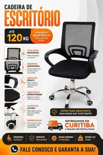 Cadeira de Escritório PROMOÇÃO NOVAS 