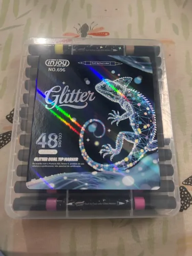 Caneta Glitter Kit 48 Canetas 96 cores