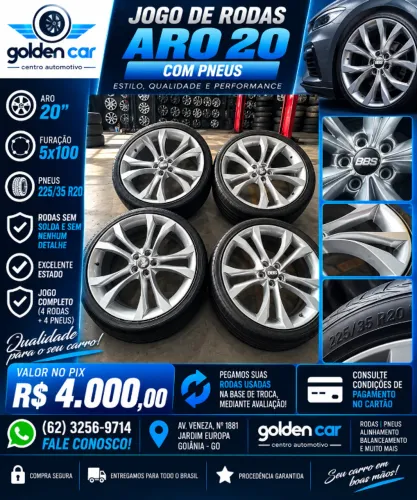 JOGO DE RODAS ARO 20 + PNEUS