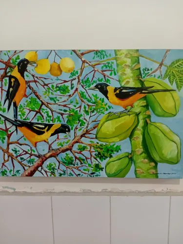 Quadro pintura acrílica sobre tela