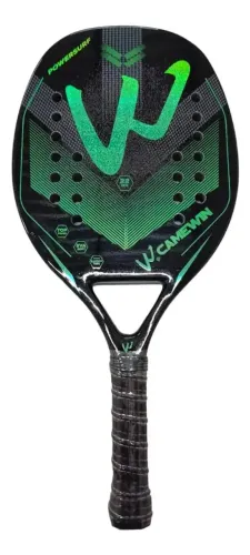 Raquete Beach Tennis Camewin Fibra de Carbono 3k Especial 2023 Verde Holografica