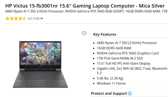 Notebook Gammer Victus RTX 5060