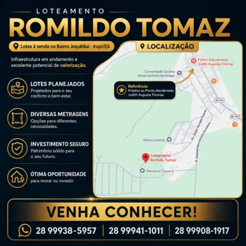LOTES - BAIRRO JEQUITIBÁ - DIVERSAS METRAGENS - IRUPI/ES