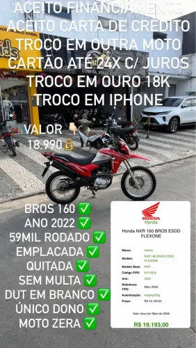 BROS 160 2022 VENDO OU TROCO 