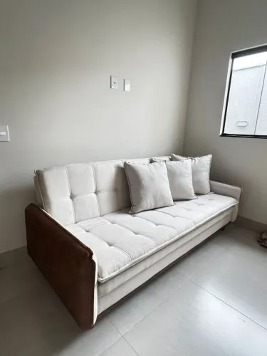 Sofá cama linho offwhite 