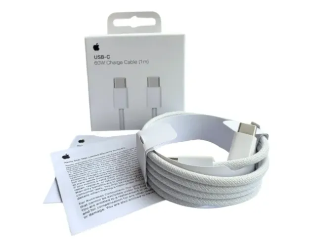 Cabo Recarga 60W - USB-C para USB-C Apple - TRANÇADO - ORIGINAL - GARANTIA 1 ANO - NOVO