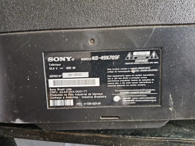 Smart Tv Sony KD-49X705F tela quebrada