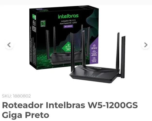 Roteador Intelbras W5-1200GS Giga Preto