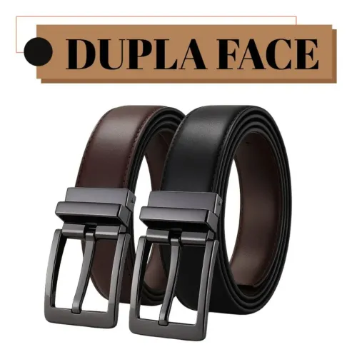 Cintos masculino couro dupla face 2 em preto marrom ?