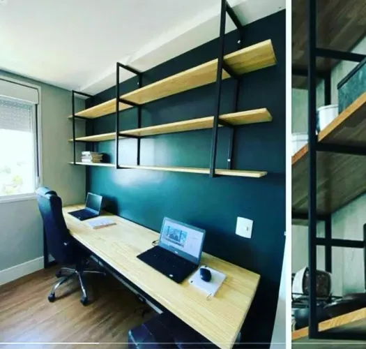 Mesa escritorio é prateleira jnduatrial