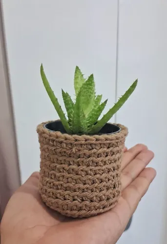 CACHEPO DE CROCHE - VASO PARA SUCULENTA - VASINHO - MINI CACHEPÔ