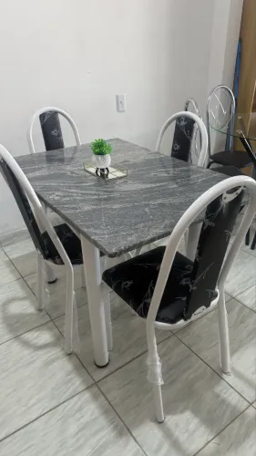 Mesa de 4 cadeiras pedra granito retangular nova disponível