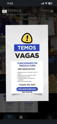 Vaga emprego sítio