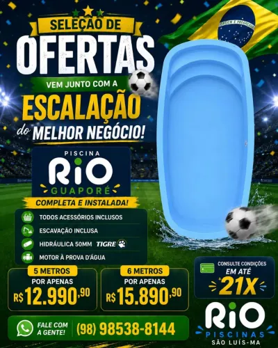 PISCINAS DE FIBRA 5M E 6M