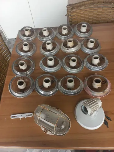 Plafonier de alumínio com soquete , arandela, luminária tartaruga