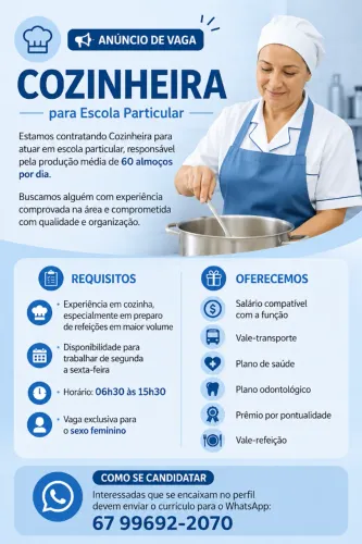 Vaga de cozinheira