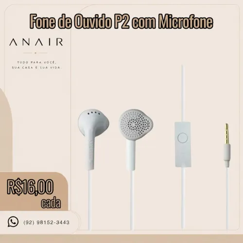 Fone de Ouvido P2 com Microfone