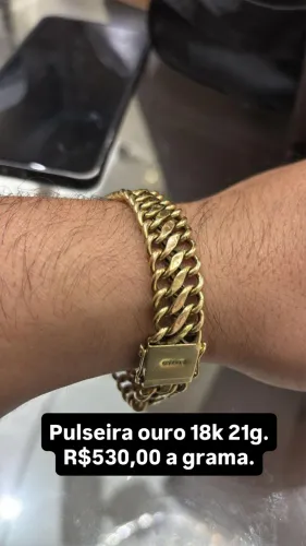 Pulseira lacraia ourou 18k 21g
