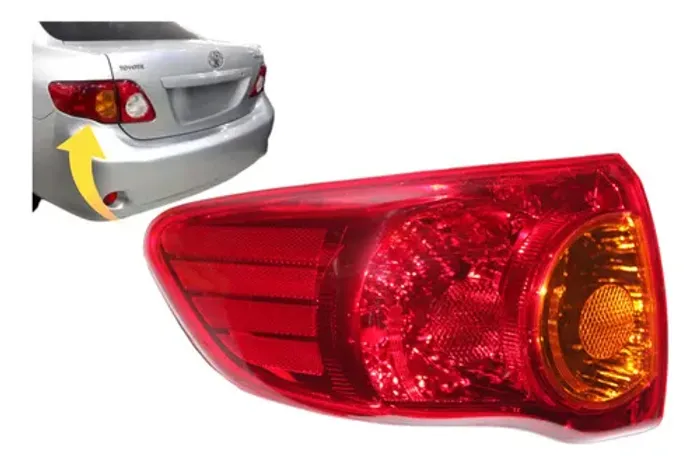 Lanterna Traseira Toyota Corolla 2008 2009 2010 11 Le Esquerdo Vermelho