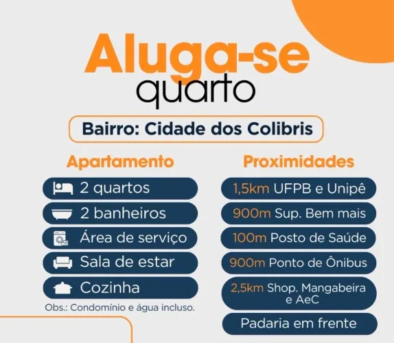 Alugo quarto para meninas