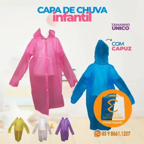 Capa Impermeavel de Chuva Infantil Tam. Único ST-775