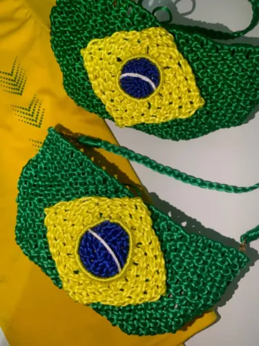 Bolsa Macramê Brasil Copa 2026