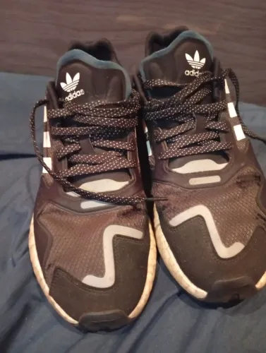 Tênis Adidas original Boost preto azul e branco masculino
