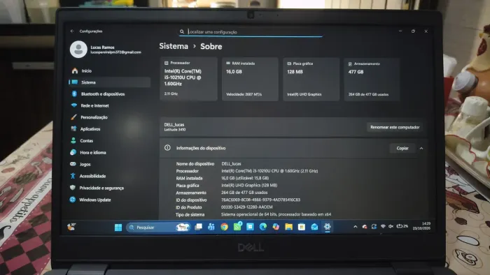 Notebook Dell latitude 3410