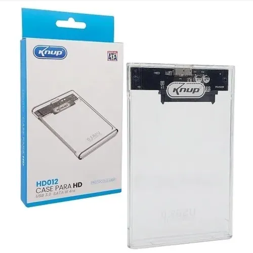 Case HD Note, Sata 2.5", Usb 3.0, Transparente, Knup - Kp-hd012