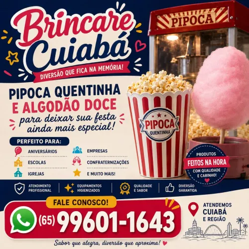 Barraca de pipoca e algodão Cuiabá 