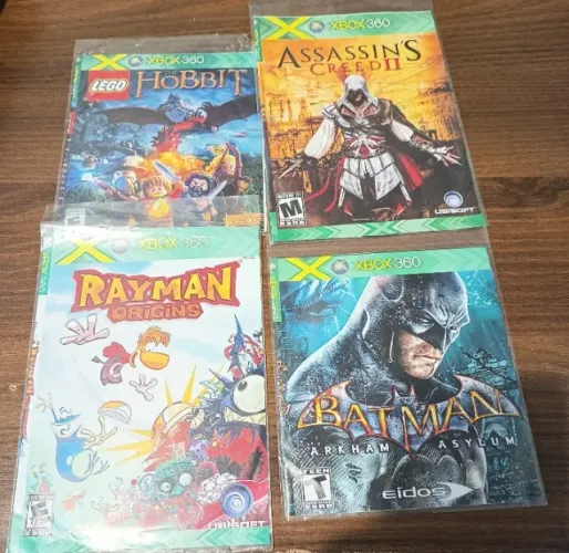 lote 4 jogos xbox desbloqueado, usados, podendo ter arranhões no disco