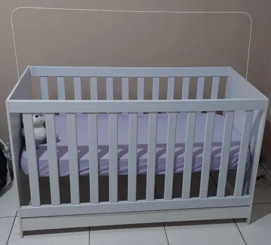 Berço Infantil Branco + Colchão - Pouco Usado - R$ 180