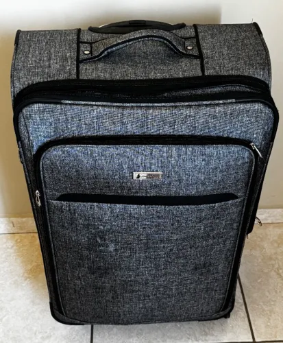 Mala London Fog Expansível Grande 32 KG - Cinza - (Comprada nos Estados Unidos)
