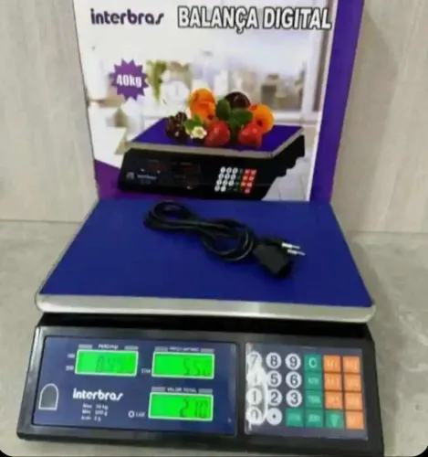 Balança digital 40kg interbras Preta só Hoje 179,00 Nova na caixa