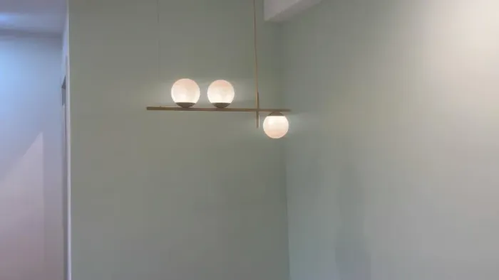 Pendente/Lustre Portofino Dourado 80cm + 3 Lâmpadas LED G9