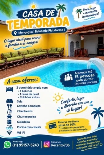 Casa de temporada Mongagua 