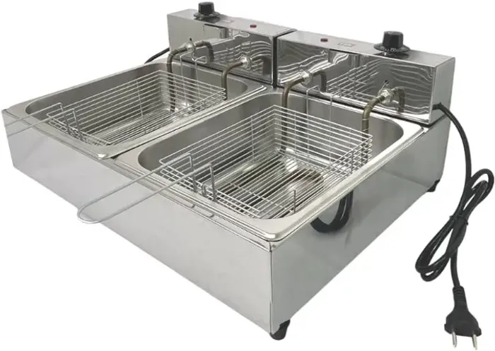 Fritadeira Eletrica 10 litros 2 cubas inox 220V