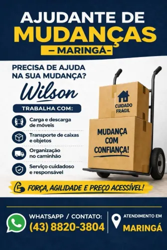 Carga descarga . Sou chapa , e ajudante de mudanças.