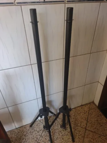 Suporte Kit 2 Tripé Para Caixa De Som Acú, Pca-m Bk Visão Musical Preto