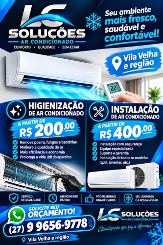 Instalação e manutenção de ar-condicionado.