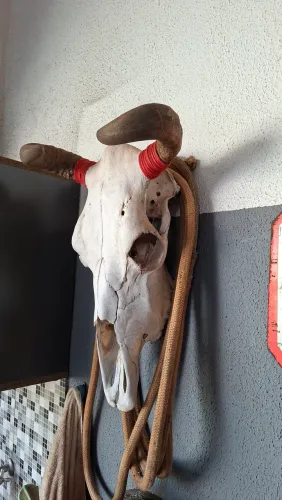 Escultura rústica área de churrasco decoração