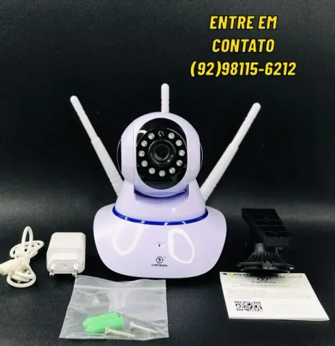 Camera 3 Antenas Robo Ip Wifi 360º 720p Hd Visão, com o melhor App
