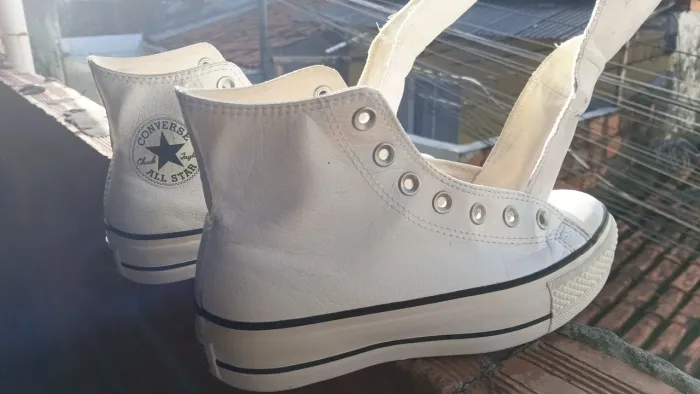 All star cano alto em couro 