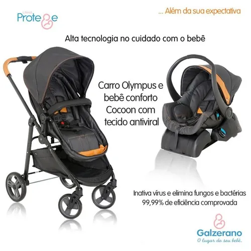 Carrinho de bebê Galzerano Olympus  Com bebê conforto e base para carro!!Novo na Caixa