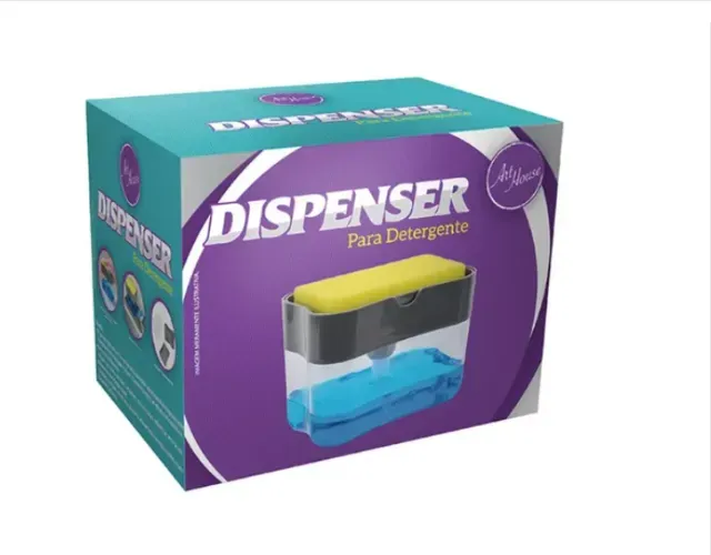 Dispenser de Detergente Com Porta Esponja 2 Em 1 Porta Esponja