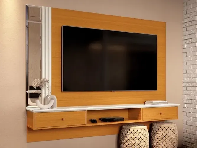 Painel Bisotê 55? - Cedro/Off white l6
