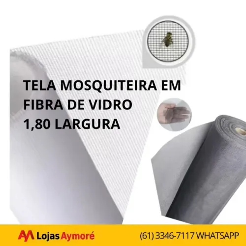 Tela Mosquiteira Fibra de vidro 1,80 largura (Somente venda da tela)