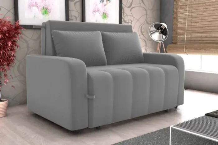 SOFA CAMA AMORA VELUDO CINZA 1,38 cm  - MATRIX