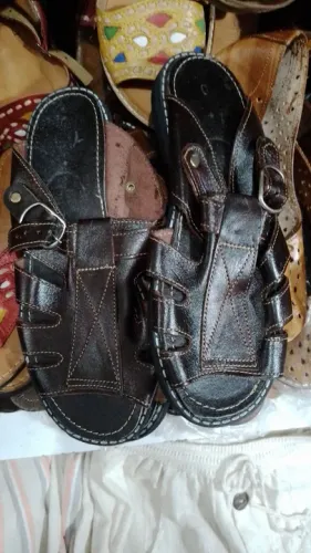 Sandalia de couro masculina 2 em 1